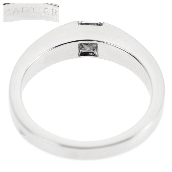 カルティエ K18WG プリンセスカット ダイヤモンド リング 0.25ct タンク 51号