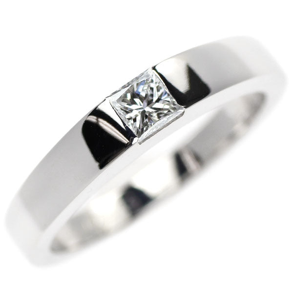 カルティエ K18WG プリンセスカット ダイヤモンド リング 0.25ct タンク 51号