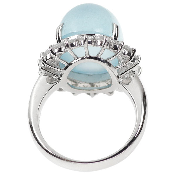 Pt900 アクアマリンキャッツアイ ダイヤモンド リング 13.30ct D1.51ct