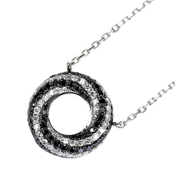 ポンテヴェキオ K18WG カラーレス/ブラックダイヤモンド ペンダントネックレス 0.24ct BD0.26ct