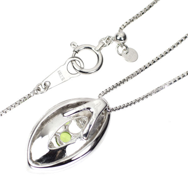 希少 K18WG デマントイドガーネット ダイヤモンド ペンダントネックレス 0.41ct D0.21ct