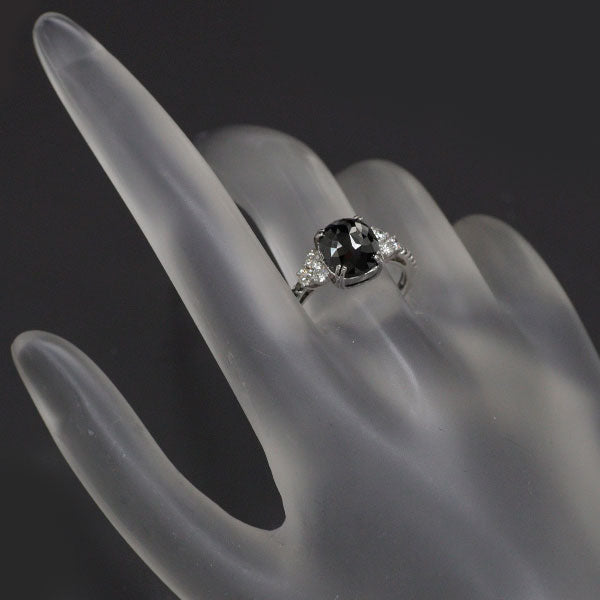 K18WG ブラック/カラーレス ダイヤモンド リング 2.84ct D0.41ct