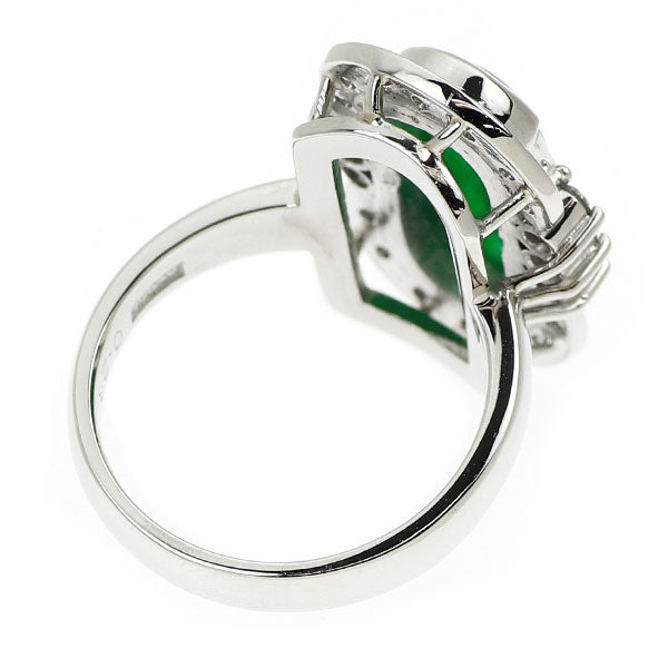 Pt900 翡翠 ダイヤモンド リング 2.35ct D0.28ct