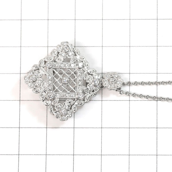 平和堂貿易 Pt950 ダイヤモンド  ペンダントネックレス兼ブローチ 0.69ct