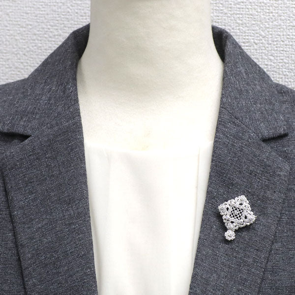 平和堂貿易 Pt950 ダイヤモンド  ペンダントネックレス兼ブローチ 0.69ct
