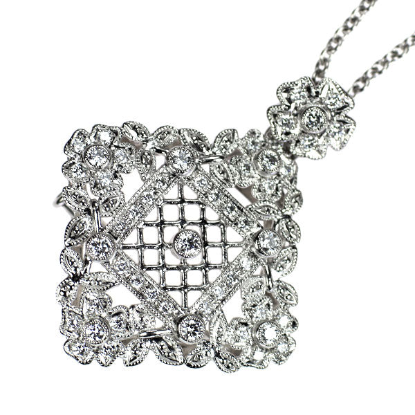 平和堂貿易 Pt950 ダイヤモンド  ペンダントネックレス兼ブローチ 0.69ct