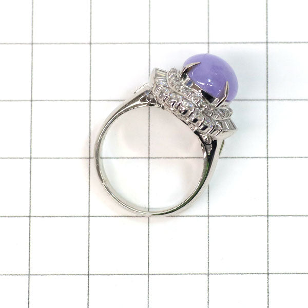 Pt900 ラベンダー 翡翠 ダイヤモンド リング 5.87ct D1.16ct