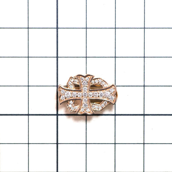 ゆきざき K18PG ダイヤモンド ペンダントトップ 0.52ct ダブルトップ クロス