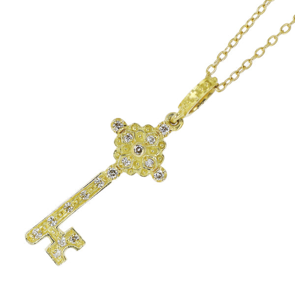 アーカー K18YG ダイヤモンド ペンダントネックレス 0.06ct キー 鍵