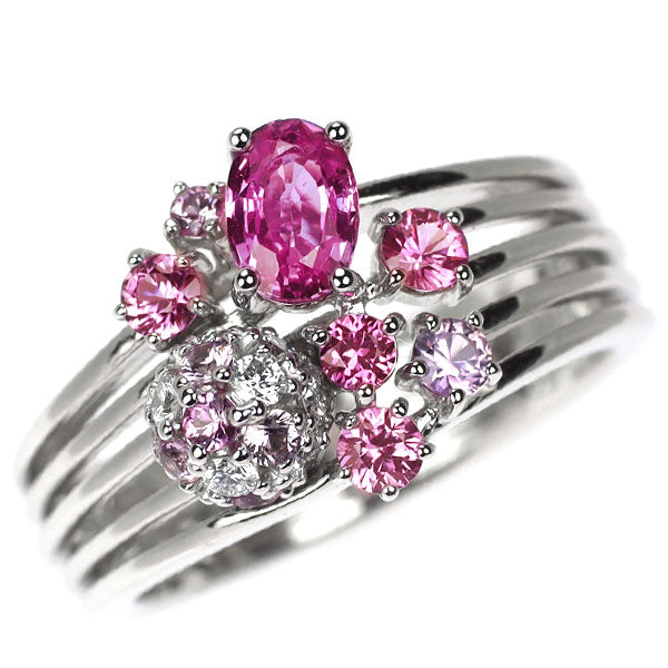 田崎真珠 K18WG ピンクサファイア ダイヤモンド リング 0.66ct D0.17ct — セルビーオンラインストア