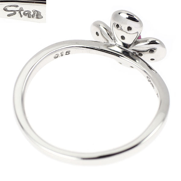 スタージュエリー K18WG ピンクサファイア ダイヤモンド リング D0.15ct フラワー 2005年限定