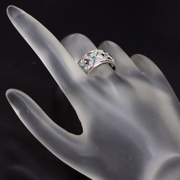 Pt900 パライバトルマリン ダイヤモンド リング 0.08ct D0.50ct 希少