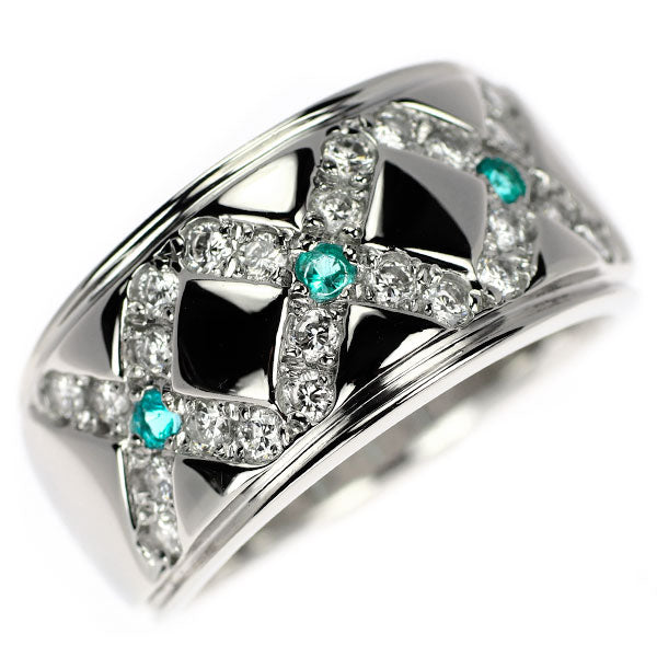 Pt900 パライバトルマリン ダイヤモンド リング 0.08ct D0.50ct 希少