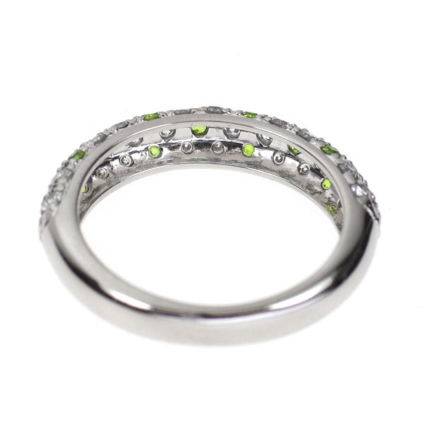 希少 Pt900 デマントイドガーネット ダイヤモンド リング 0.18ct D0.42ct パヴェ