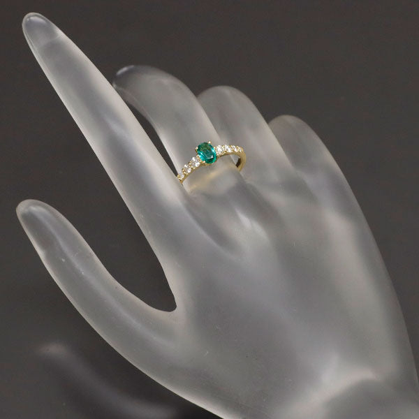 K18YG エメラルド ダイヤモンド リング 0.358ct D0.30ct — セルビーオンラインストア