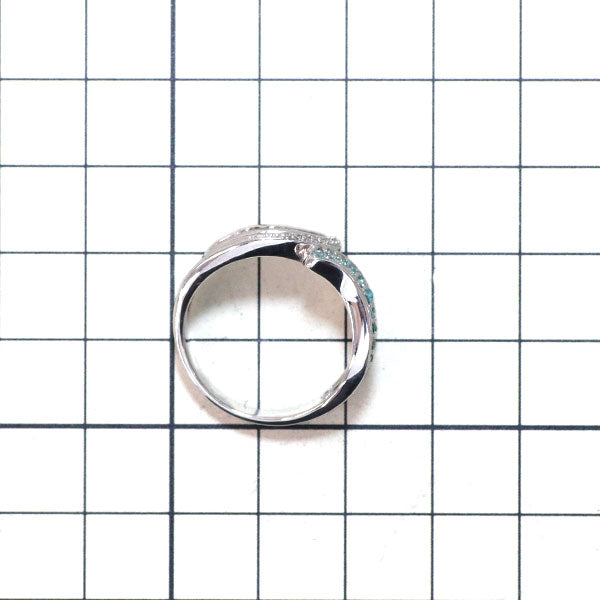 K18WG パライバトルマリン ダイヤモンド リング 0.45ct D0.40ct