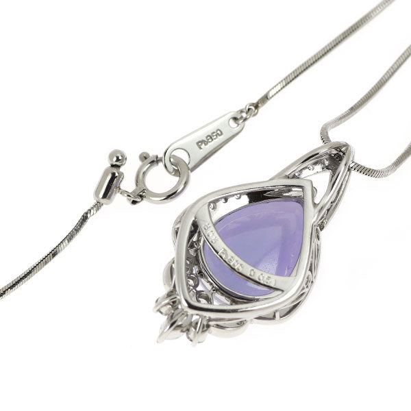 Pt ラベンダー 翡翠 ダイヤモンド ペンダントネックレス 8.05ct D0.51ct