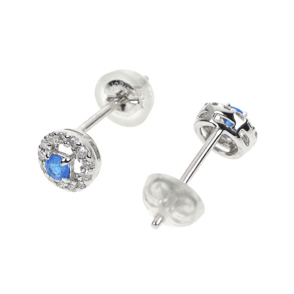 希少 K18WG アウイナイト ダイヤモンド ピアス 0.10ct D0.14ct