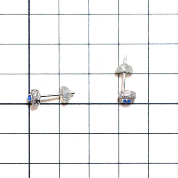 希少 K18WG アウイナイト ダイヤモンド ピアス 0.10ct D0.14ct