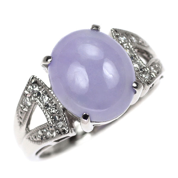 Pt900 ラベンダー翡翠 ダイヤモンド リング 5.57ct D0.13ct
