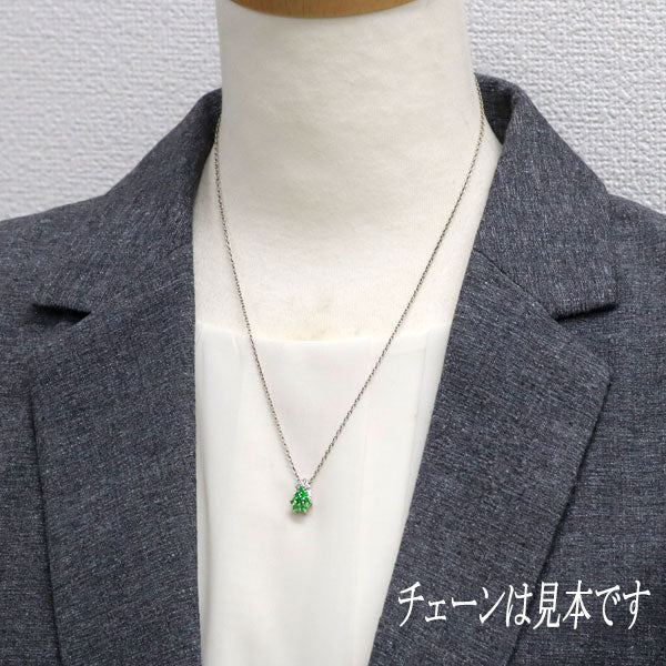 GSTV 希少 K18WG デマントイドガーネット ダイヤモンド ペンダントトップ 0.40ct D0.04ct