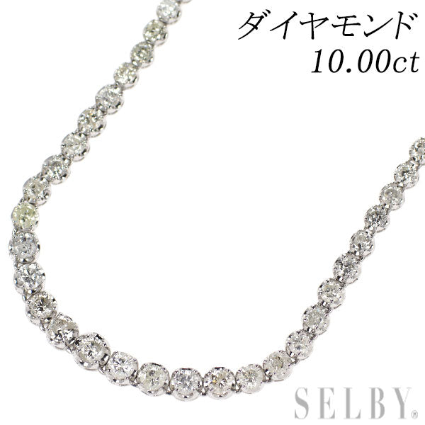 K14WG ダイヤモンド ネックレス 10.00ct テニス