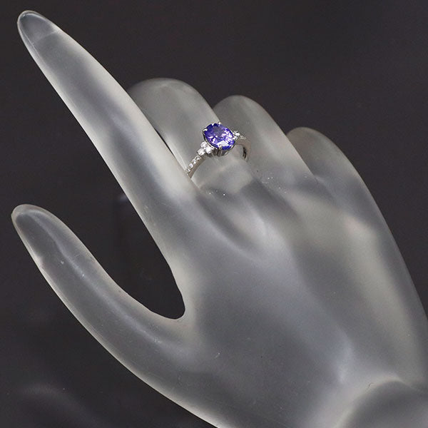 Pt900 タンザナイト ダイヤモンド リング 1.225ct D0.15ct