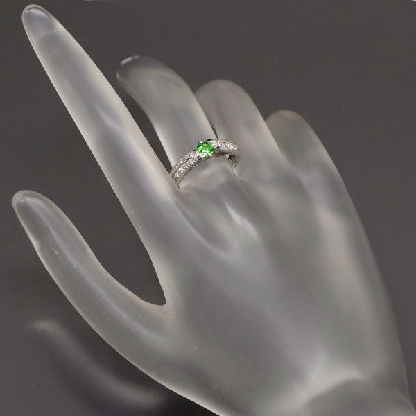 希少 Pt900 デマントイドガーネット ダイヤモンド リング 0.30ct D0.10ct