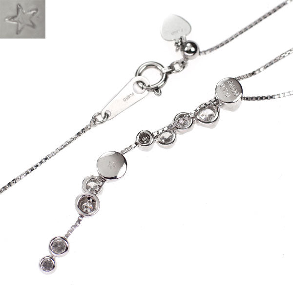 GINZA TANAKA Pt900/ Pt850 ダイヤモンド ペンダントネックレス 0.70ct Yデザイン スライド 2way —  セルビーオンラインストア