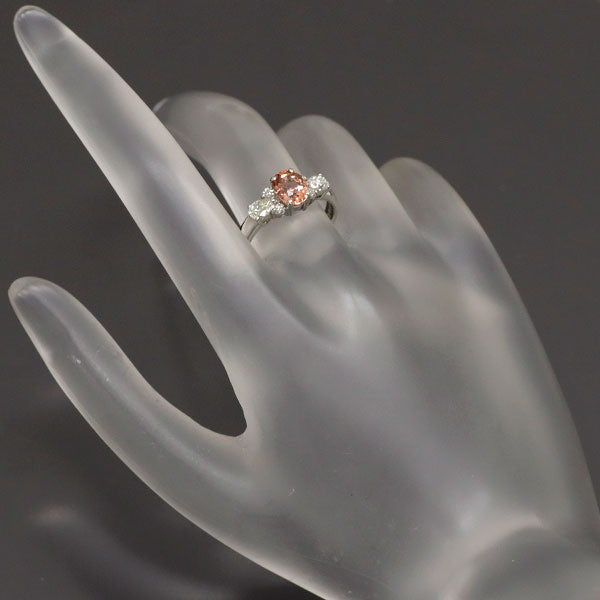 Pt900 インペリアルトパーズ ダイヤモンド リング 1.17ct D0.48ct