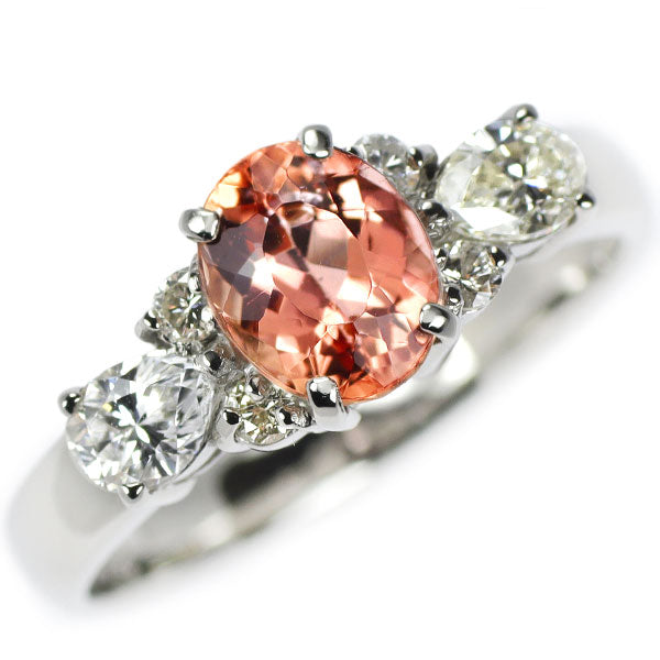 Pt900 インペリアルトパーズ ダイヤモンド リング 1.17ct D0.48ct