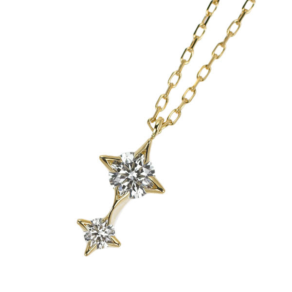 アーカー K18YG ダイヤモンド ペンダントネックレス 0.07ct アルビレオ スター