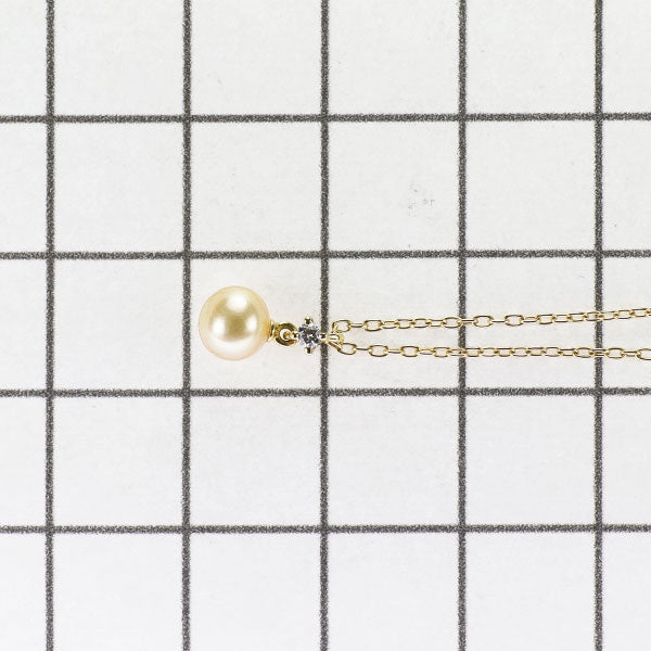 田崎真珠 K18YG ゴールデン 真珠 ペンダントネックレス 径約5.3mm D0.01ct