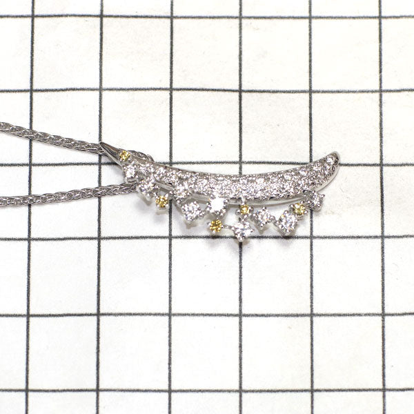 田崎真珠 K18WG 天然イエロー/カラーレス ダイヤモンド ペンダントネックレス 0.64ct