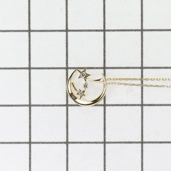 スタージュエリー K18YG ダイヤモンド ペンダントネックレス 0.02ct 三日月 流れ星