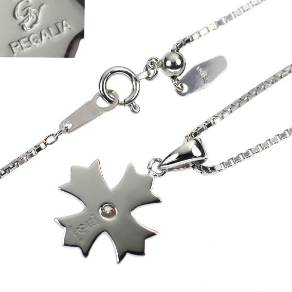 ゆきざき Pt ダイヤモンド ペンダントネックレス 0.08ct D0.12ct レガリア