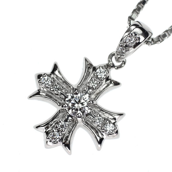 ゆきざき Pt ダイヤモンド ペンダントネックレス 0.08ct D0.12ct レガリア