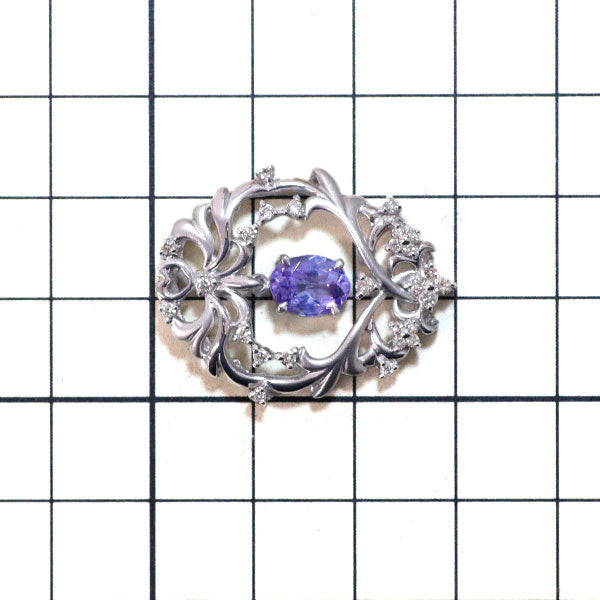 K18WG タンザナイト ダイヤモンド ペンダントトップ 1.27ct D0.37ct