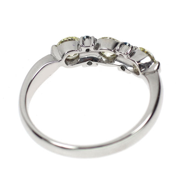 Pt900 天然イエロー/トリートアイスブルーダイヤモンド リング 0.70ct TBD0.05ct