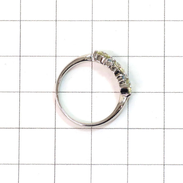 Pt900 天然イエロー/トリートアイスブルーダイヤモンド リング 0.70ct TBD0.05ct