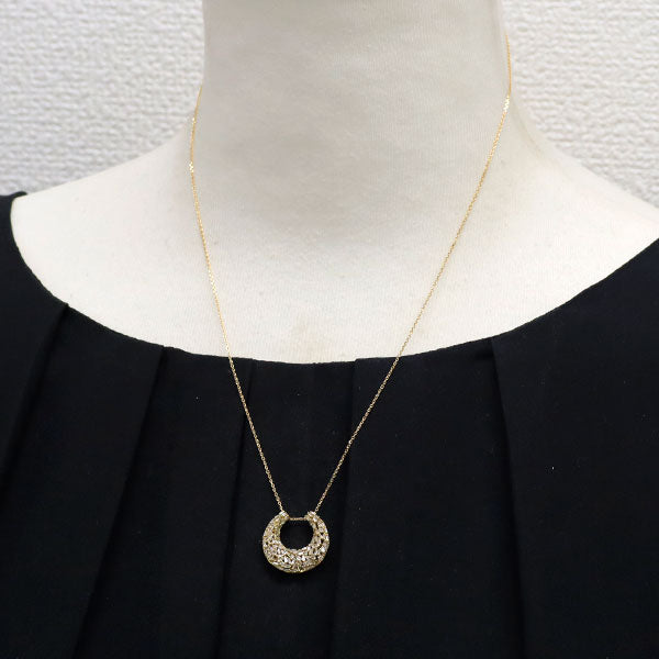 K18YG ダイヤモンド ペンダントネックレス 0.50ct 馬蹄 三日月