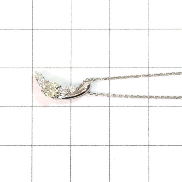 Pt900/ Pt850 ダイヤモンド ペンダントネックレス 0.35ct 三日月