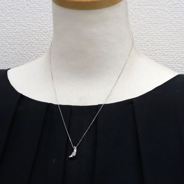 Pt900/ Pt850 ダイヤモンド ペンダントネックレス 0.35ct 三日月