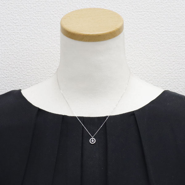 wish upon a star K18WG ダイヤモンド ペンダントネックレス 0.094ct D0.08ct 星の王子さま