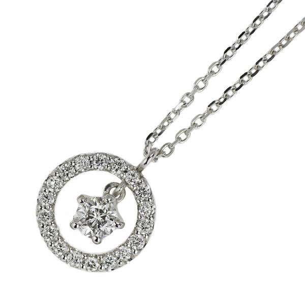 wish upon a star K18WG ダイヤモンド ペンダントネックレス 0.094ct D0.08ct 星の王子さま