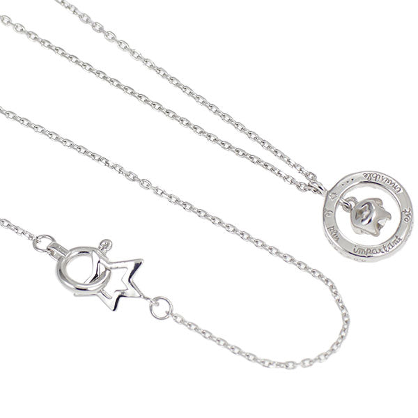 wish upon a star K18WG ダイヤモンド ペンダントネックレス 0.094ct D0.08ct 星の王子さま