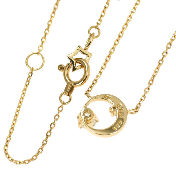 wish upon a star K18YG ダイヤモンド  ペンダントネックレス 0.112ct D0.01ct  月
