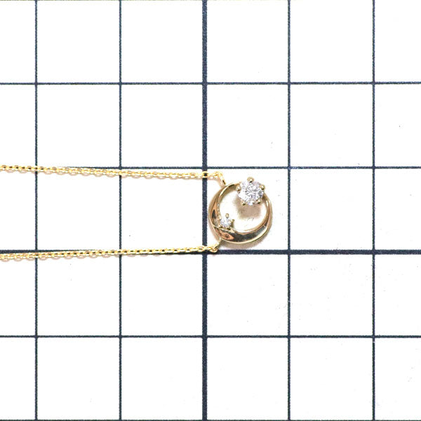 wish upon a star K18YG ダイヤモンド  ペンダントネックレス 0.112ct D0.01ct  月