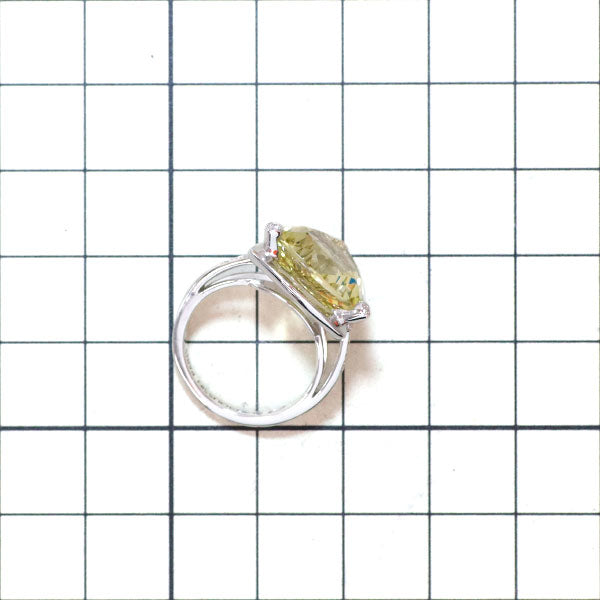 モーブッサン K18WG レモンクオーツ ダイヤモンド リング メクラーアトア 49号