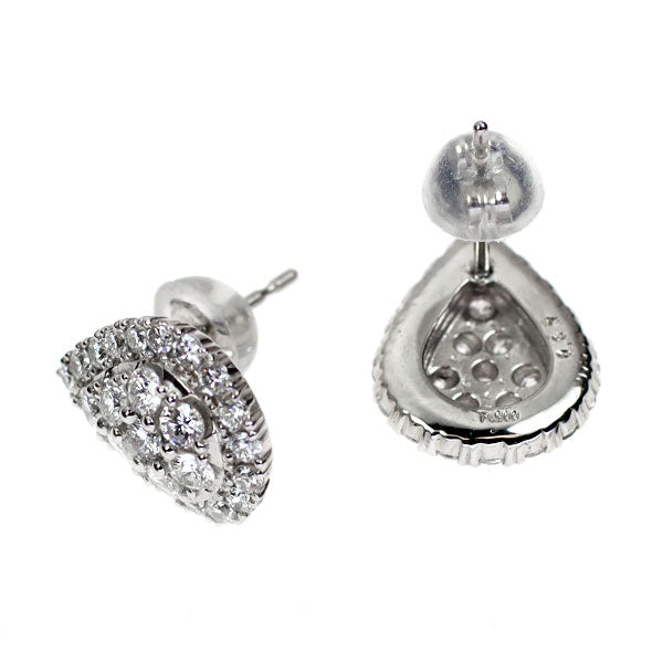 PT900 計0.2ct ダイヤモンド 覆輪 ピアス